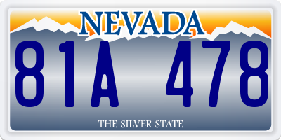 NV license plate 81A478