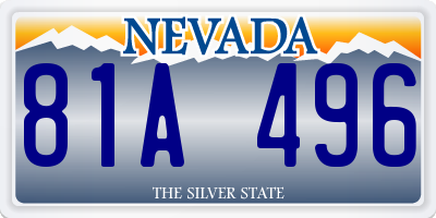 NV license plate 81A496