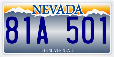 NV license plate 81A501