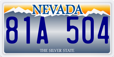 NV license plate 81A504