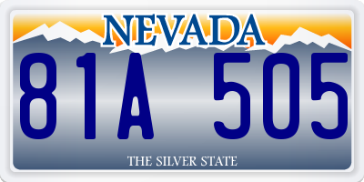 NV license plate 81A505
