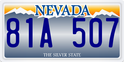 NV license plate 81A507