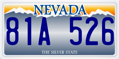 NV license plate 81A526