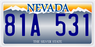 NV license plate 81A531