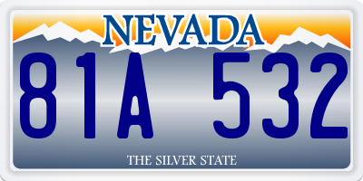 NV license plate 81A532