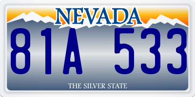 NV license plate 81A533