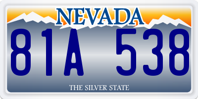 NV license plate 81A538