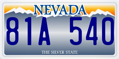 NV license plate 81A540