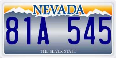 NV license plate 81A545