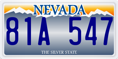 NV license plate 81A547