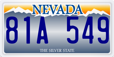 NV license plate 81A549