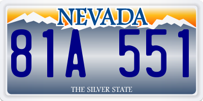 NV license plate 81A551