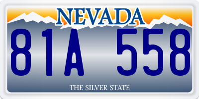 NV license plate 81A558