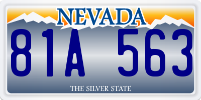 NV license plate 81A563