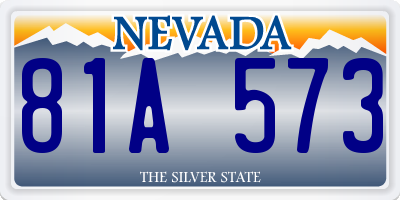 NV license plate 81A573