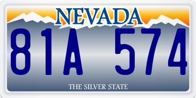 NV license plate 81A574