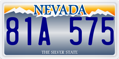 NV license plate 81A575