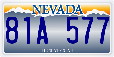 NV license plate 81A577