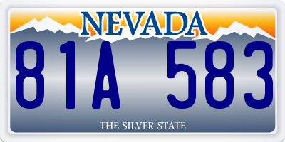 NV license plate 81A583