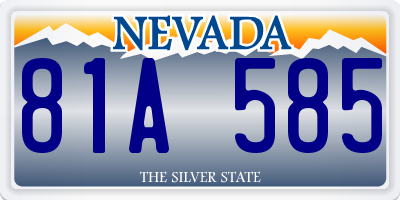 NV license plate 81A585