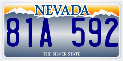 NV license plate 81A592