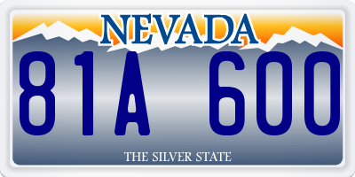 NV license plate 81A600