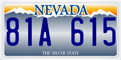 NV license plate 81A615