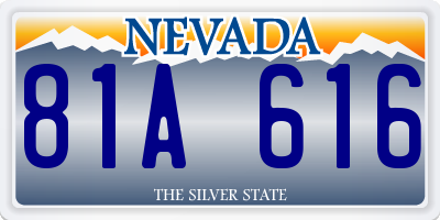 NV license plate 81A616