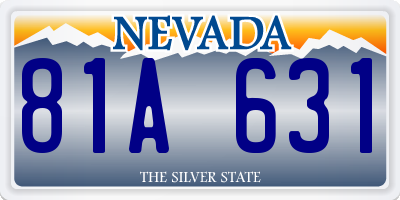 NV license plate 81A631