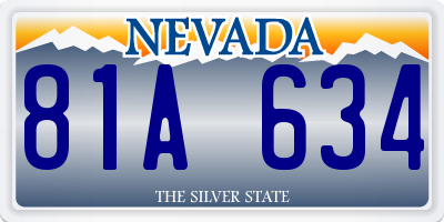 NV license plate 81A634