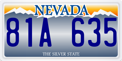 NV license plate 81A635