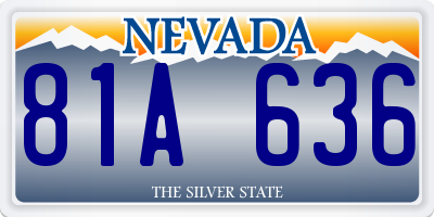 NV license plate 81A636
