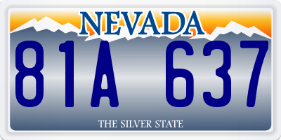 NV license plate 81A637