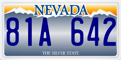 NV license plate 81A642