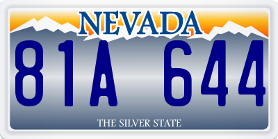 NV license plate 81A644