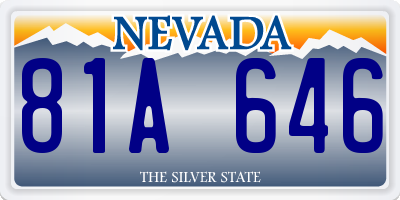 NV license plate 81A646