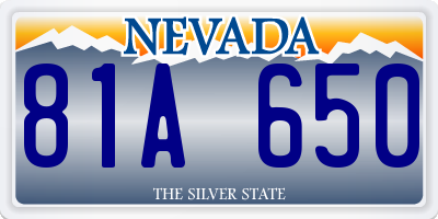 NV license plate 81A650