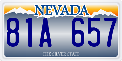 NV license plate 81A657