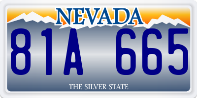 NV license plate 81A665