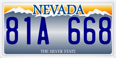 NV license plate 81A668