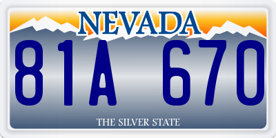 NV license plate 81A670