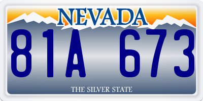 NV license plate 81A673