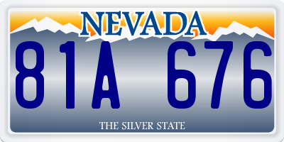 NV license plate 81A676