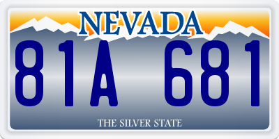 NV license plate 81A681