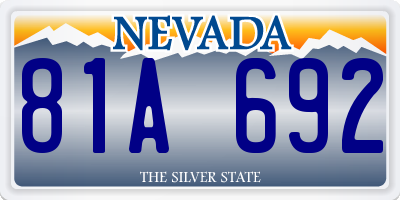 NV license plate 81A692