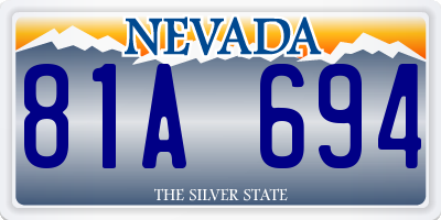 NV license plate 81A694