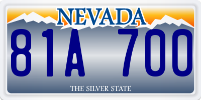 NV license plate 81A700