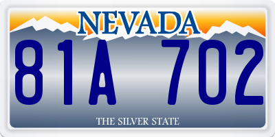 NV license plate 81A702