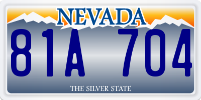 NV license plate 81A704