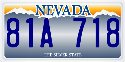 NV license plate 81A718